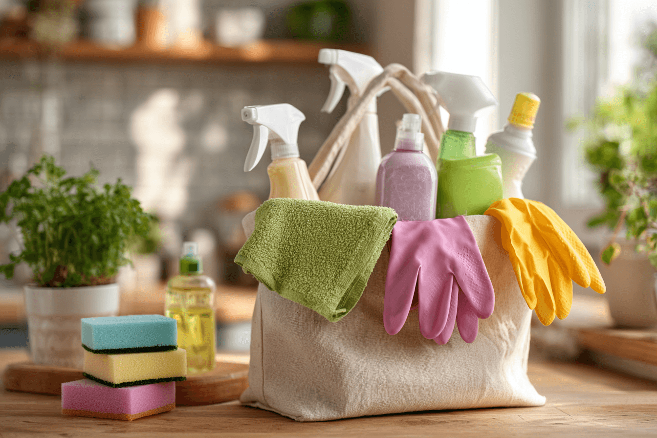 Professional cleaning bag of a cleaner in Switzerland