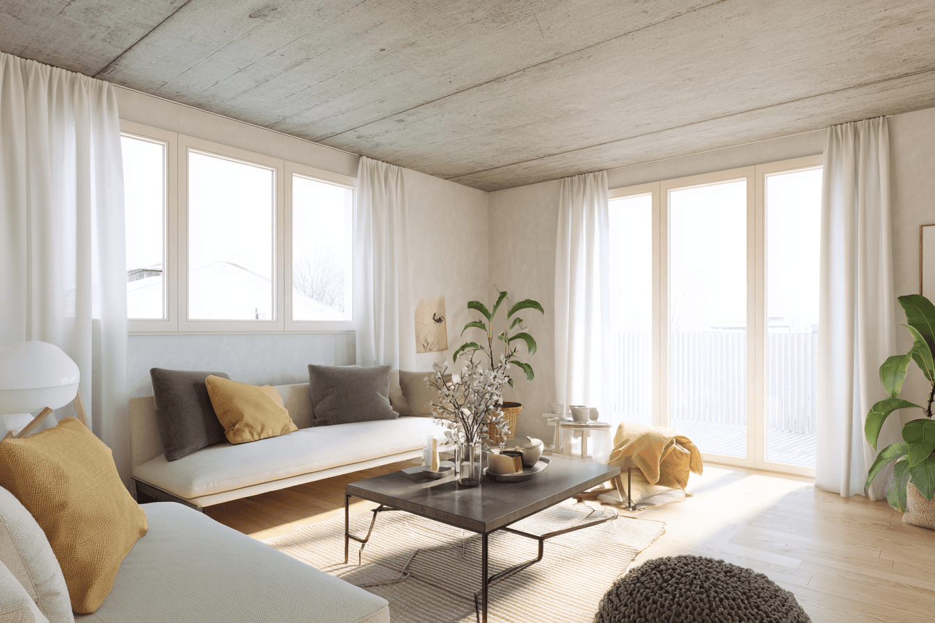 Bright Zurich living room after spring cleaning