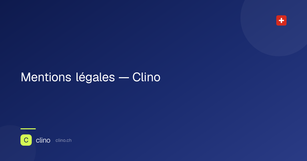 Mentions légales — Clino